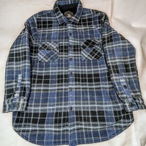 Sherpa Lined Thick Fleece Plaid Button Down Shirt Jacket Freedom Foundry